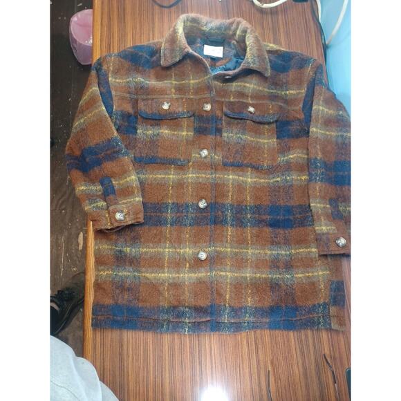Universal Thread Jacket Women Retro Plaid Striped Size Large Funky Button Up - Picture 8 of 10